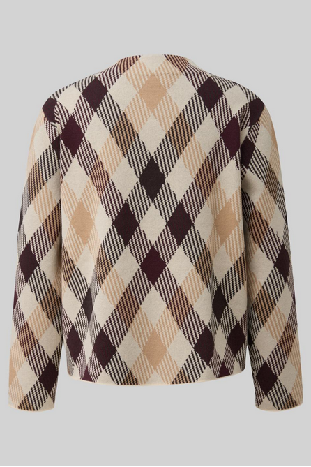 Comma Strickpullover check knit jaquard