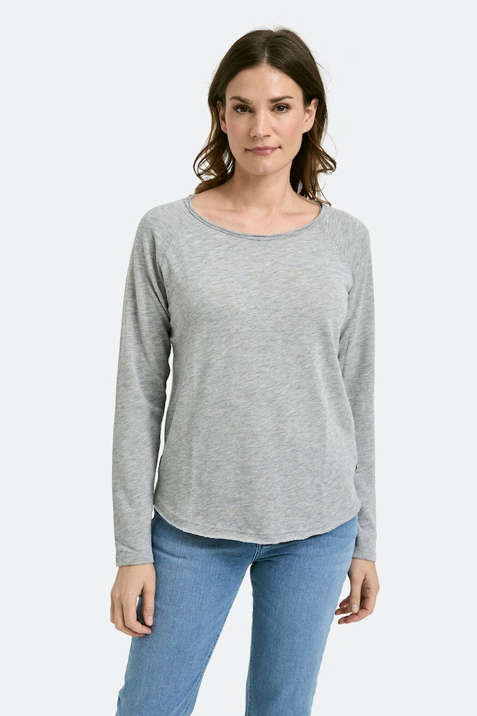 Smith & Soul Longsleeve grey melange, Langarmshirt, Rundhalsausschnitt, Raglan