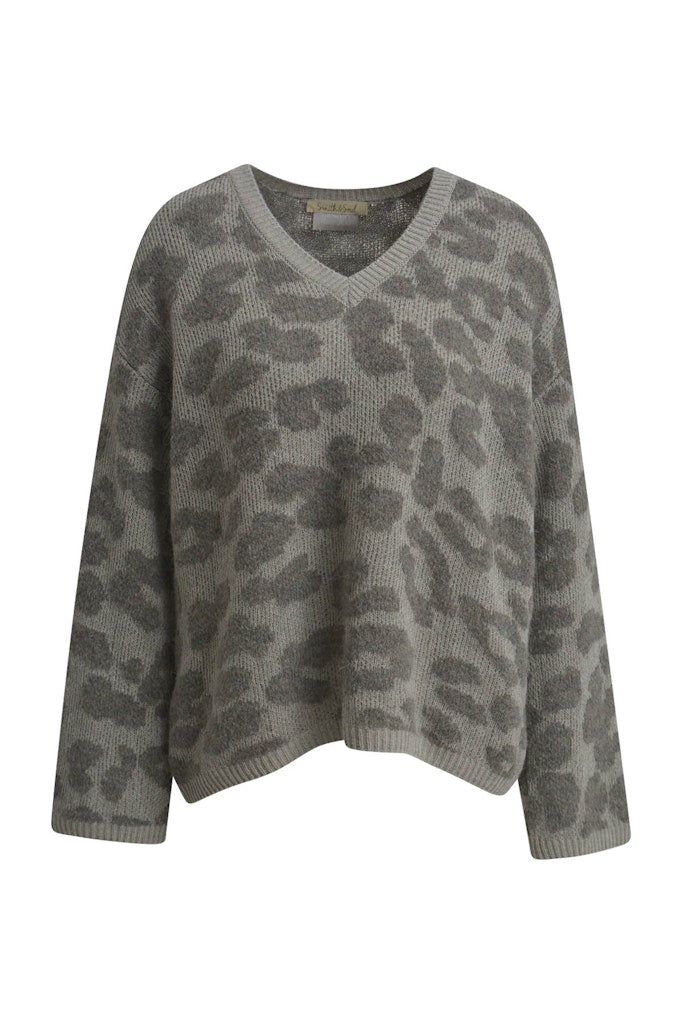 Smith & Soul, Pullover, Pulli, Leo Jacquard, taupe print