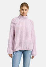 Smith & Soul Rollkragenpullover, Grobstrick, Rippstrick, pastel lilac, rosé, ohne Bündchen