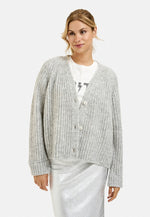 Smith & Soul Hairy Cardigan, mid grey, oversized