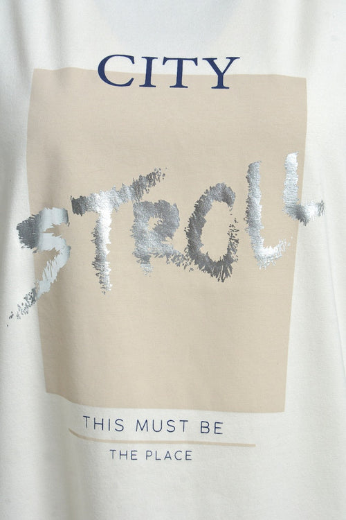 Smith & Soul Shirt, kurzärmlig, Rundhalsausschnitt, Schrift silber