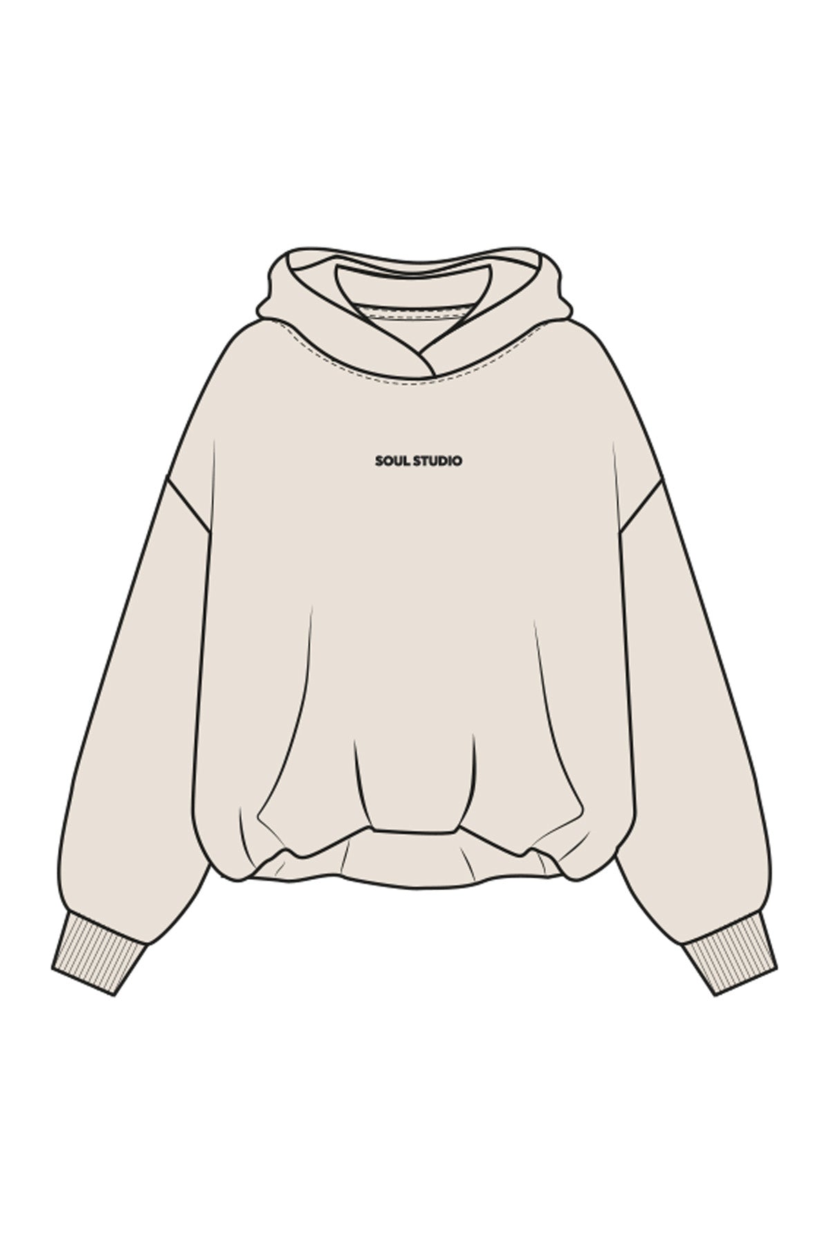 Smith & Soul Hoodie Balloon Hem beige, Kapuzenpulli, oversized