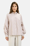 Smith & Soul Bluse, gestreift, bordeaux print, Kragen, Hemdbluse, Manschetten