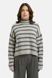 Smith & Soul Rollkragenpullover anthrazit mel. print