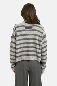 Smith & Soul Rollkragenpullover anthrazit mel. print