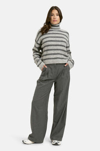 Smith & Soul Rollkragenpullover anthrazit mel. print