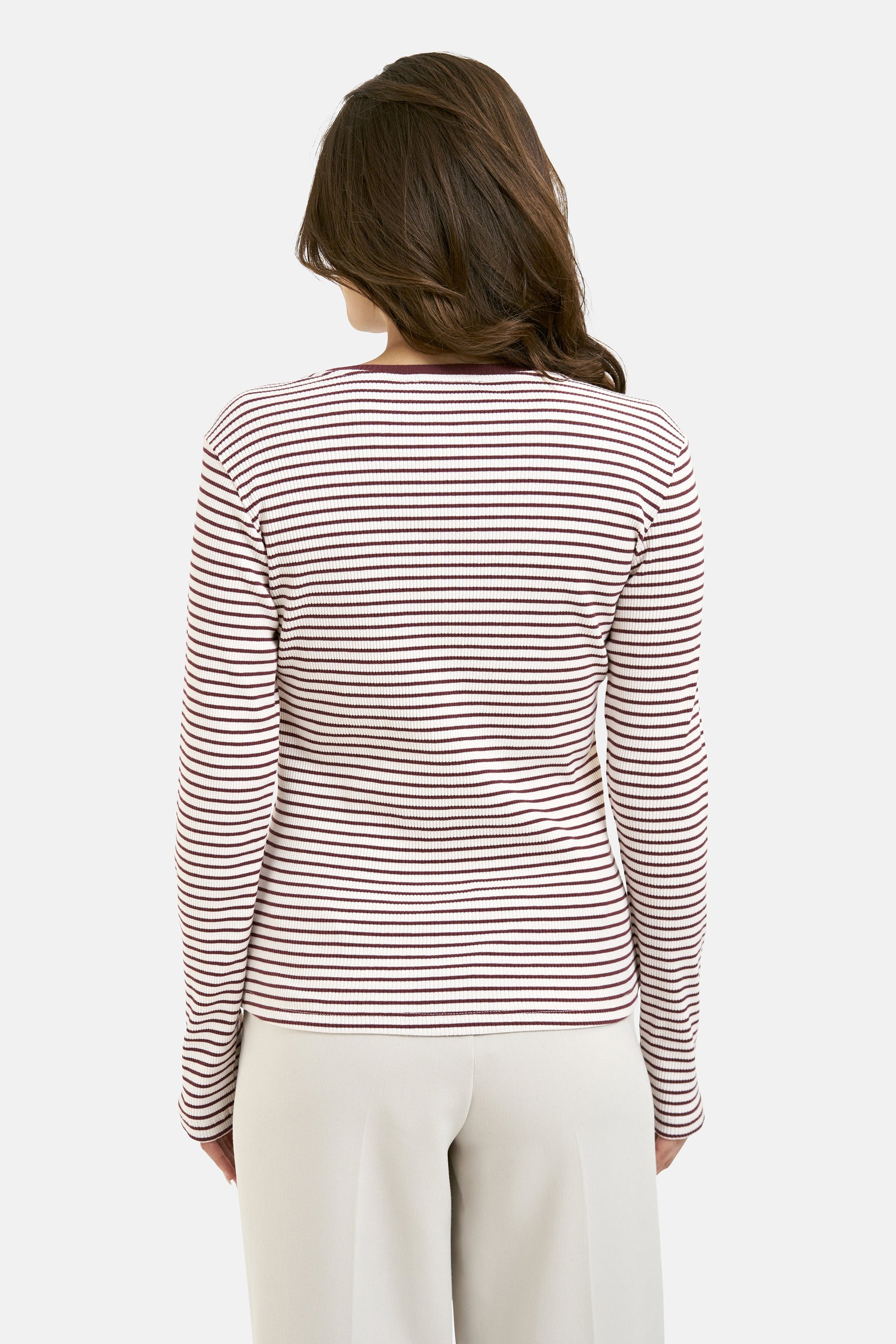 Smith & Soul Rib Longsleeve Striped bordeaux