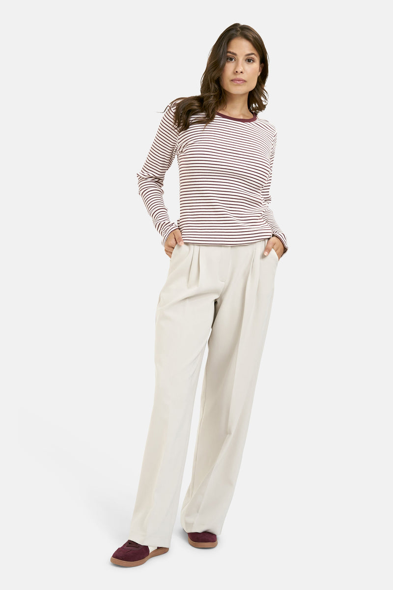 Smith & Soul Rib Longsleeve Striped bordeaux