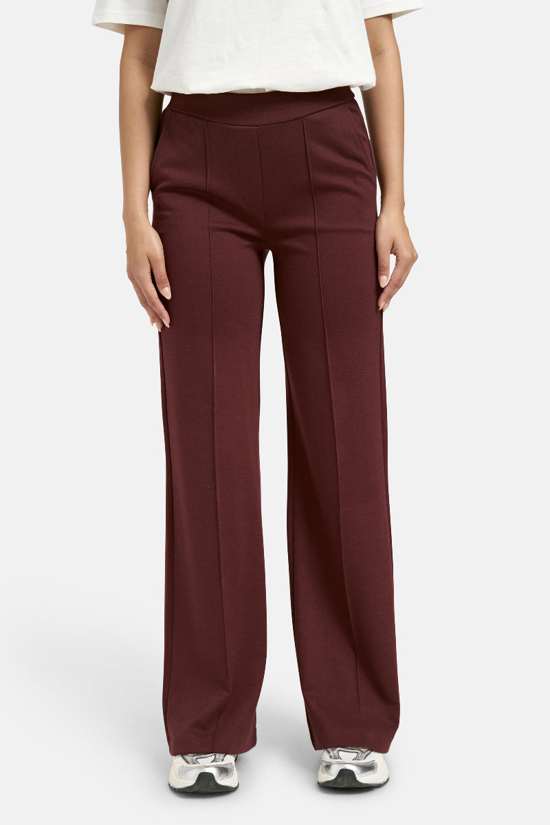 Smith & Soul Hose, Jerseypants, bordeaux, dunkelrot, Ziernaht, elastischer Bund