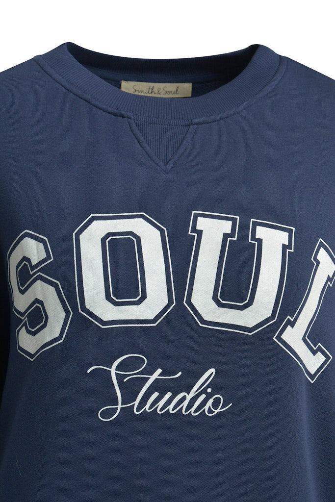 Smith & Soul Sweater, blau, dunkelblau mit Schriftzug