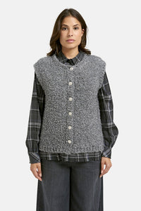 Smith & Soul Bouclé-Weste grey melange