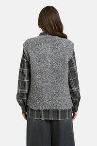 Smith & Soul Bouclé-Weste grey melange