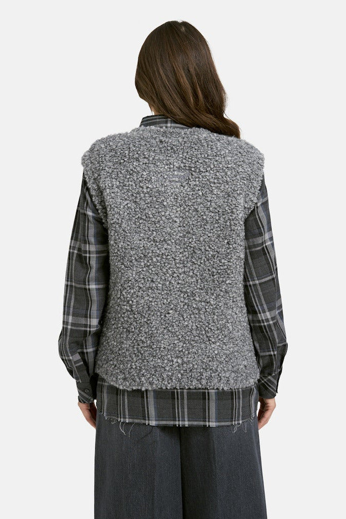 Smith & Soul Bouclé-Weste grey melange