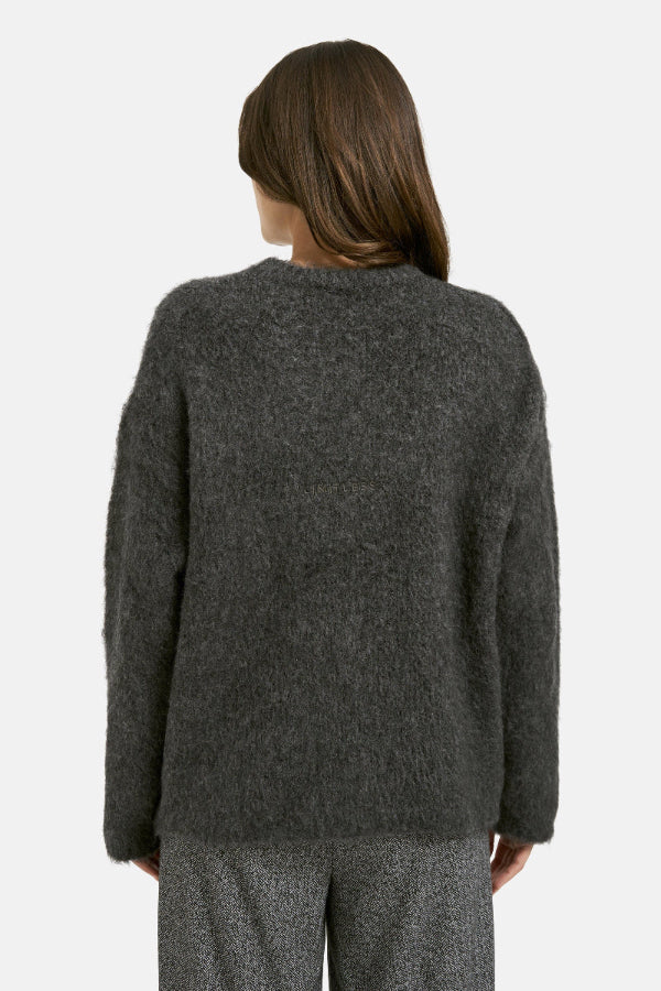 Smith & Soul Hairy Oversized Pullover anthrazit melange