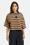 Smith & Soul Cropped T-Shirt caramel gestreift