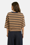 Smith & Soul Cropped T-Shirt caramel gestreift