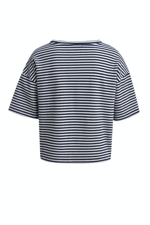 Smith & Soul Shirt, kurzarm, leicht oversized, kurz, blau-weiß gestreift