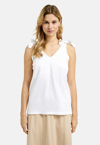 Smith & Soul Tanktop, geknotet, weiß, white, V-Ausschnitt