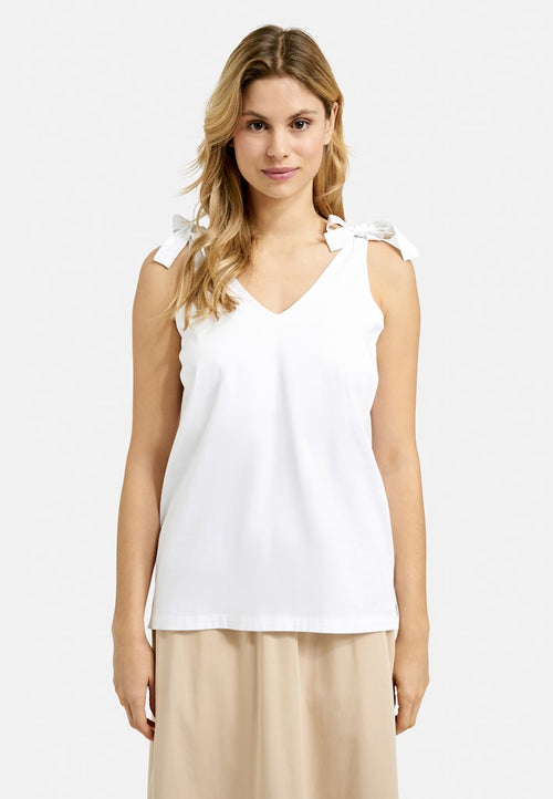 Smith & Soul Tanktop, geknotet, weiß, white, V-Ausschnitt