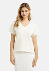 Smith & Soul T-Shirt, V-Ausschnitt, kurzärmlig, cream white