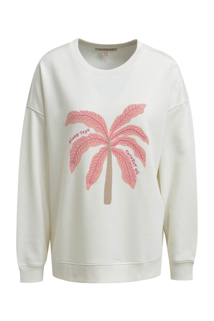 Smith & Soul Sweatshirt, mit Print, Palme, cream white