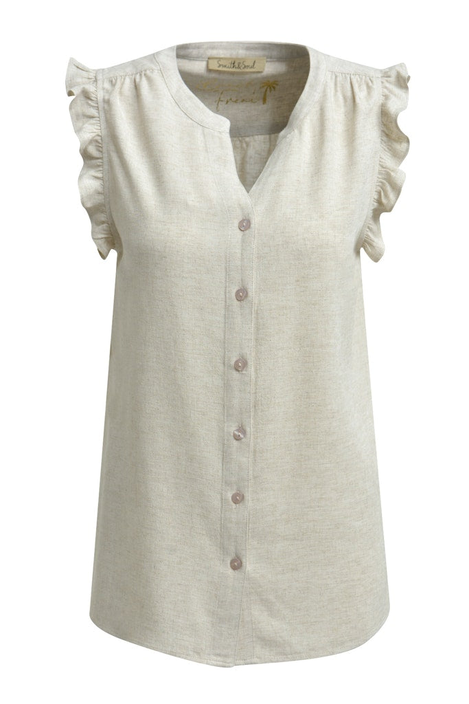 Smith & Soul Leinenbluse sand