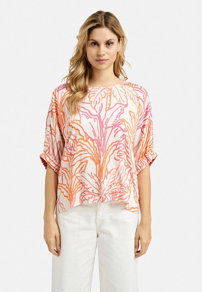 Smith & Soul Bluse, oversized, coral print, Viskose