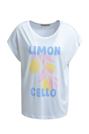 Smith & Soul T-Shirt, Pint, Limoncello, jeans blue print, weiß, blau