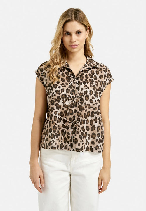 Smith & Soul Bluse, nougat print, Leominster, regular fit, Schleifen