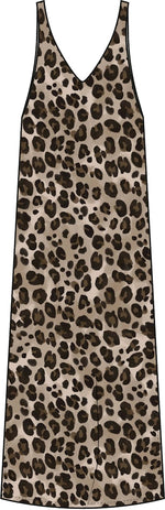 Smith & Soul Trägerkleid, Sommerkleid, Leomuster, nougat print, Viskose