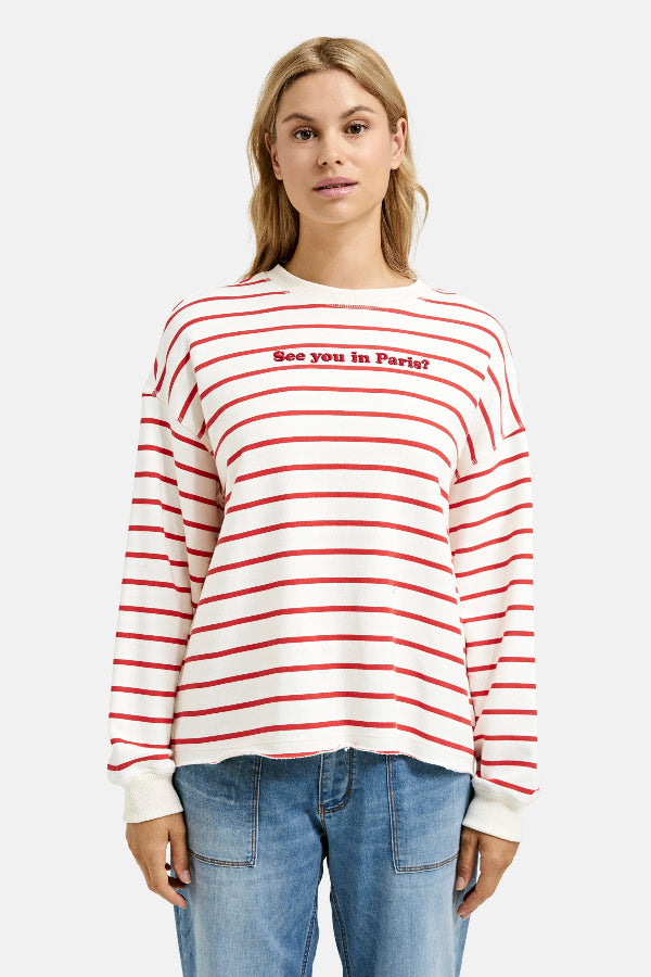 Smith & Soul Sweatshirt Striped fire red