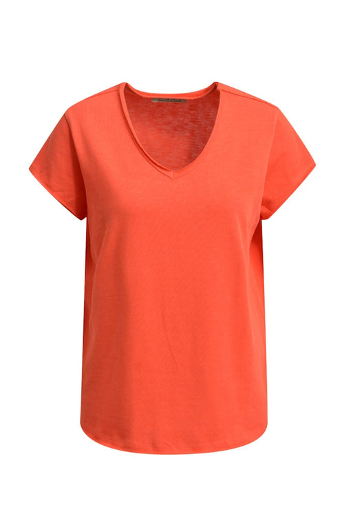 Smith & Soul T-Shirt, Basic, chili, orange, V-Ausschnitt, Baumwolle