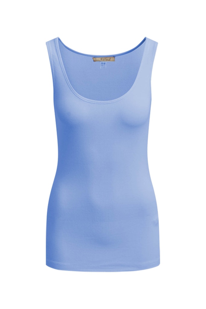 Smith & Soul, Rib Tanktop, ärmellos, jeanslue, blau