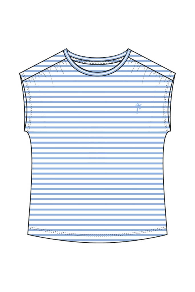 Smith & Soul, T-Shirt, gestreift Streifenshirt, jeansblau, blau weiß, Rundhalsausschnitt