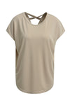 Smith & Soul T-Shirt Crossed Backneck camel