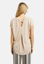 Smith & Soul T-Shirt Crossed Backneck camel