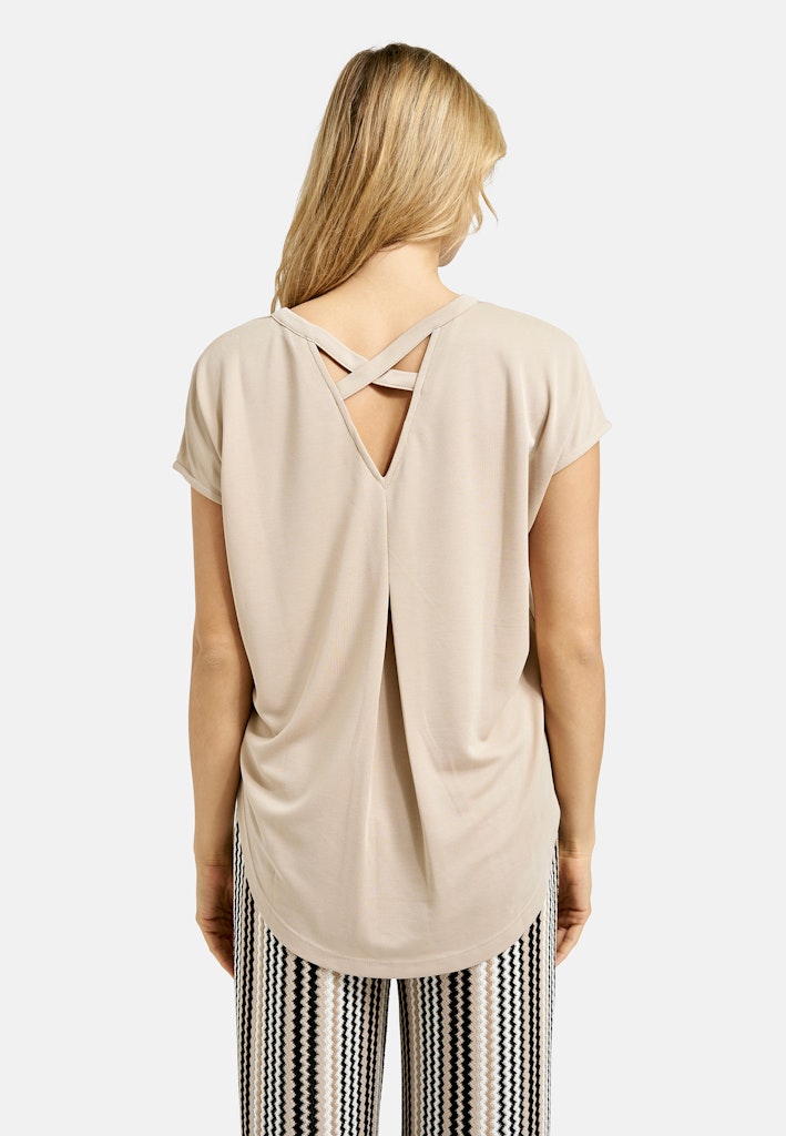 Smith & Soul T-Shirt Crossed Backneck camel