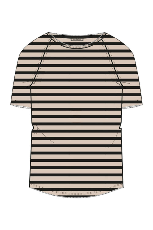 Smith & Soul T-Shirt, gestreift, schwarz beige, Raglanärmel, Rundhalsausschnitt, Baumwolle