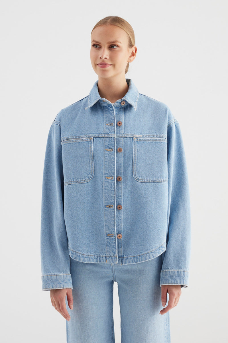 Cup of Joe Jeansjacke Tamara light blue, oversized, Baumwolle