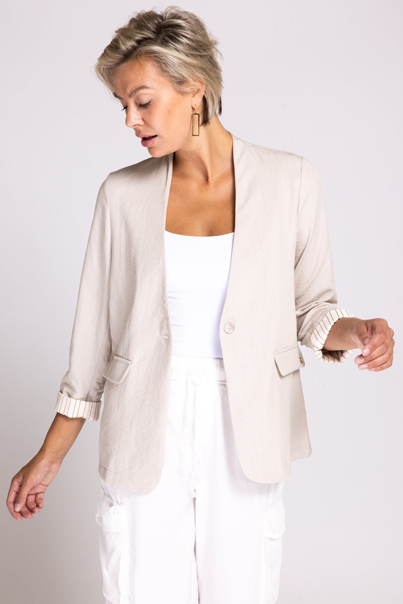 Zhrill, Blazer, Jacke, Linie, 3/4 Ärmel