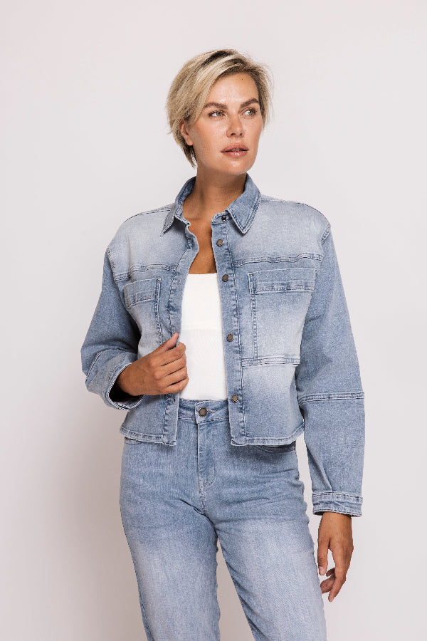 Zhrill Jeansjacke Louie blue, blau, mittlere Waschung, kurz