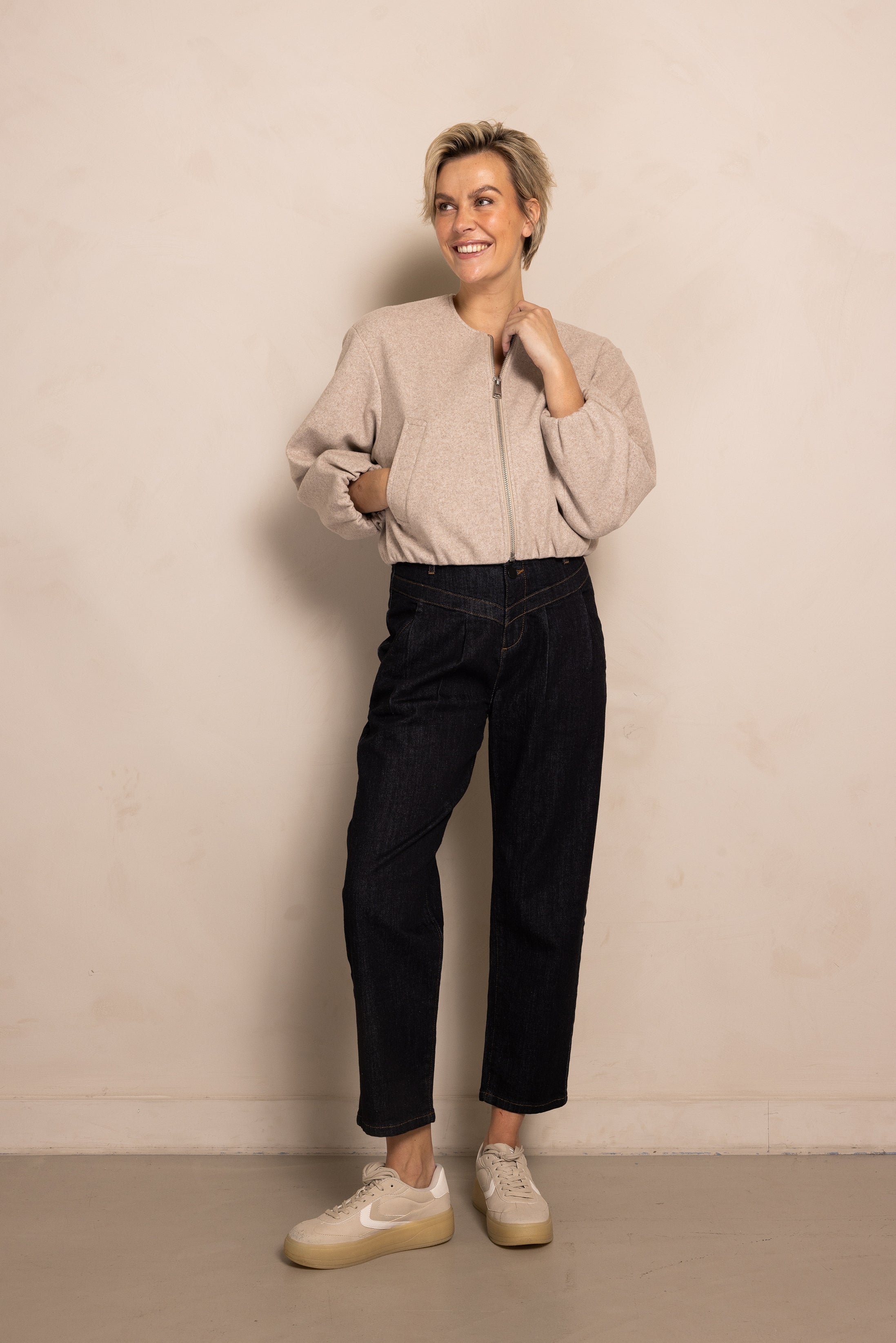 Zhrill Jacke Manoa, creme, regular fit, creme, scherzos Bündchen