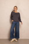 Zhrill Pulli Luni, anthra, anthrazit, oversized, Rundhalsausschnitt
