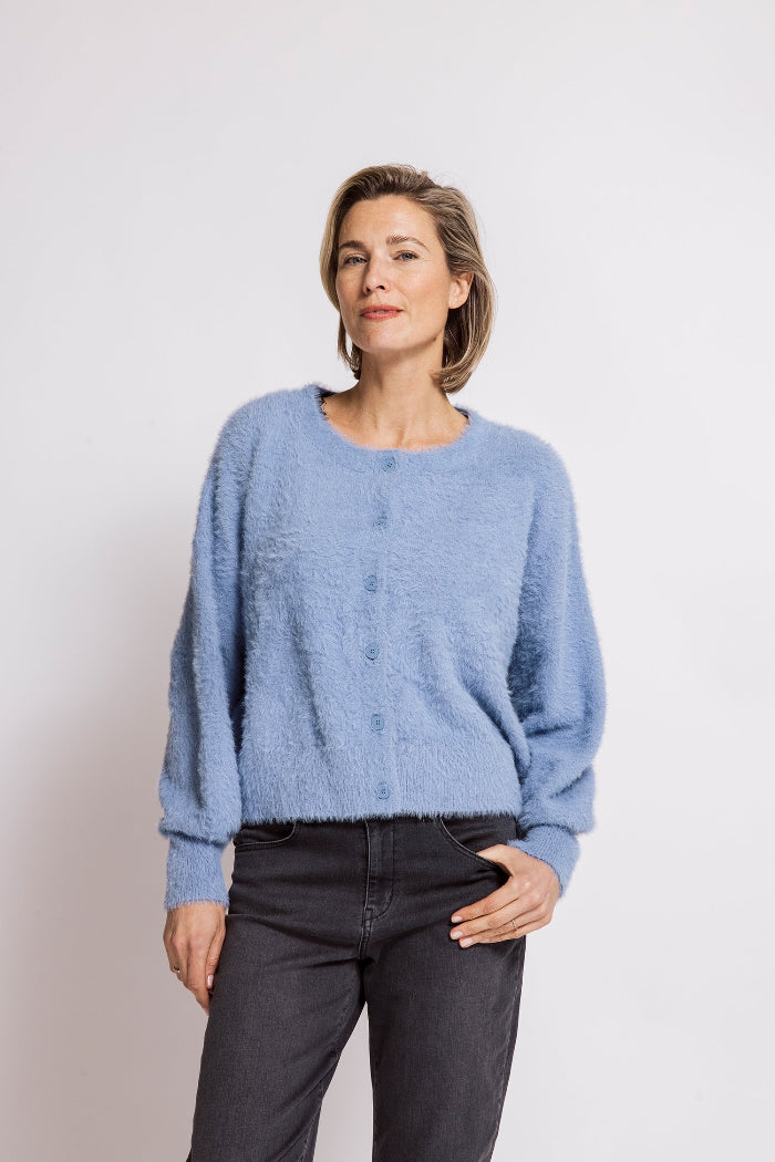 Zhrill Cardigan/Strickjacke Masa blue/hellblau, unifarben, Rundhalsuasschnitt