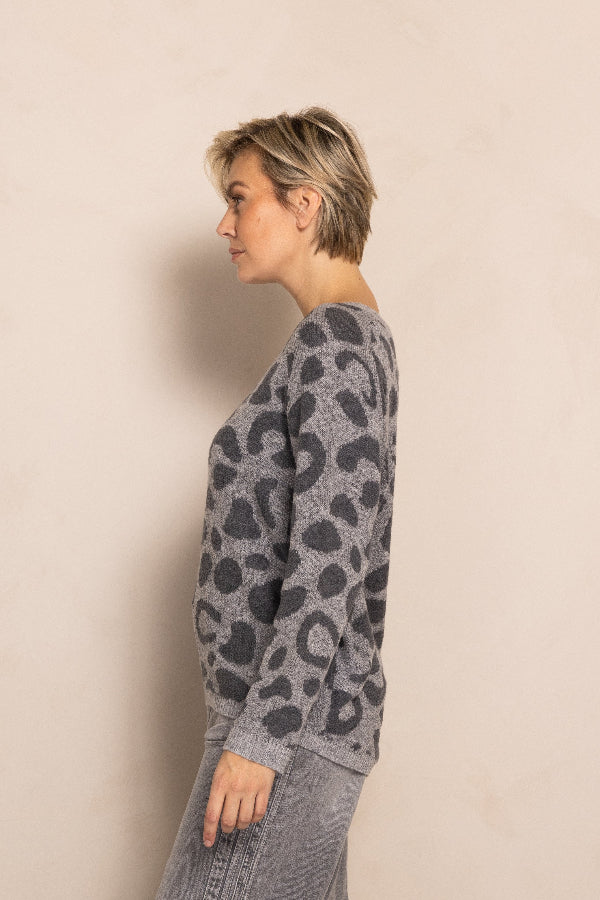 Zhrill Pullover Isabella Leomuster anthrazit