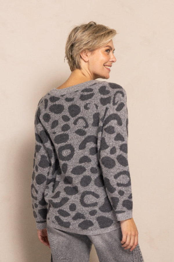 Zhrill Pullover Isabella Leomuster anthrazit