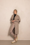 Zhrill Strickmantel, Strickjacke, lang, Branda, taupe