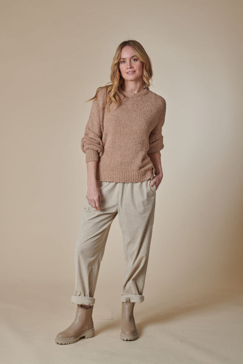 Zhrill Pullover Luana Yu apricot (toffee), unifarben, Rundhalsausschnitt