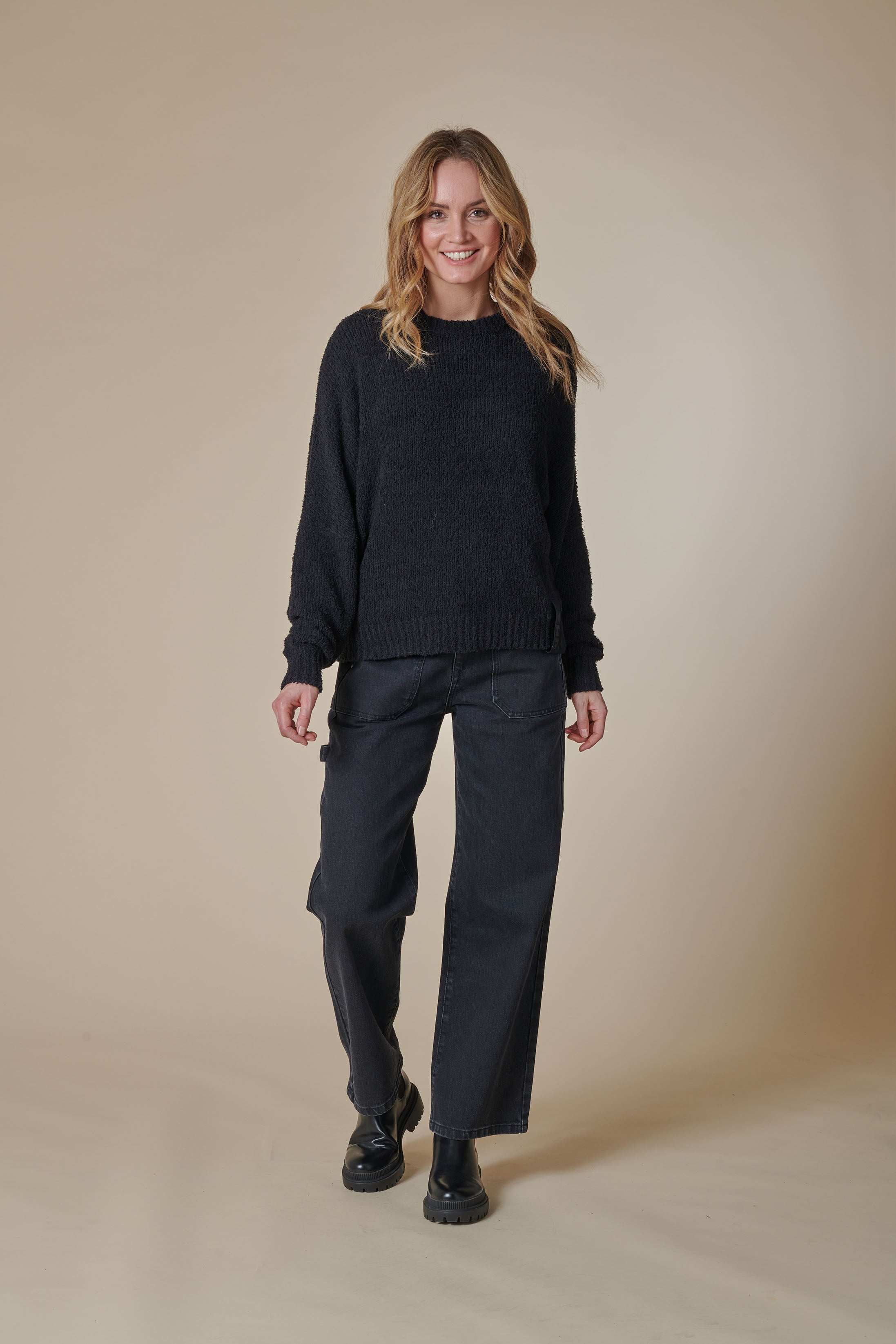 Zhrill Pullover Luana Yu schwarz, unifarben, Rundhalsausschnitt